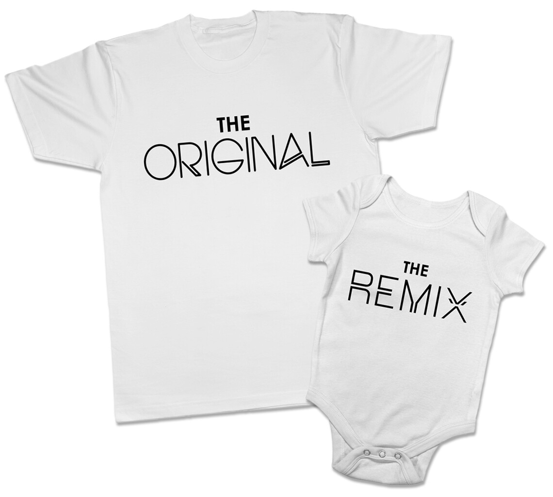 The Original The Remix Father Son Matching Outfits T-Shirt Baby Grow Bodysuit