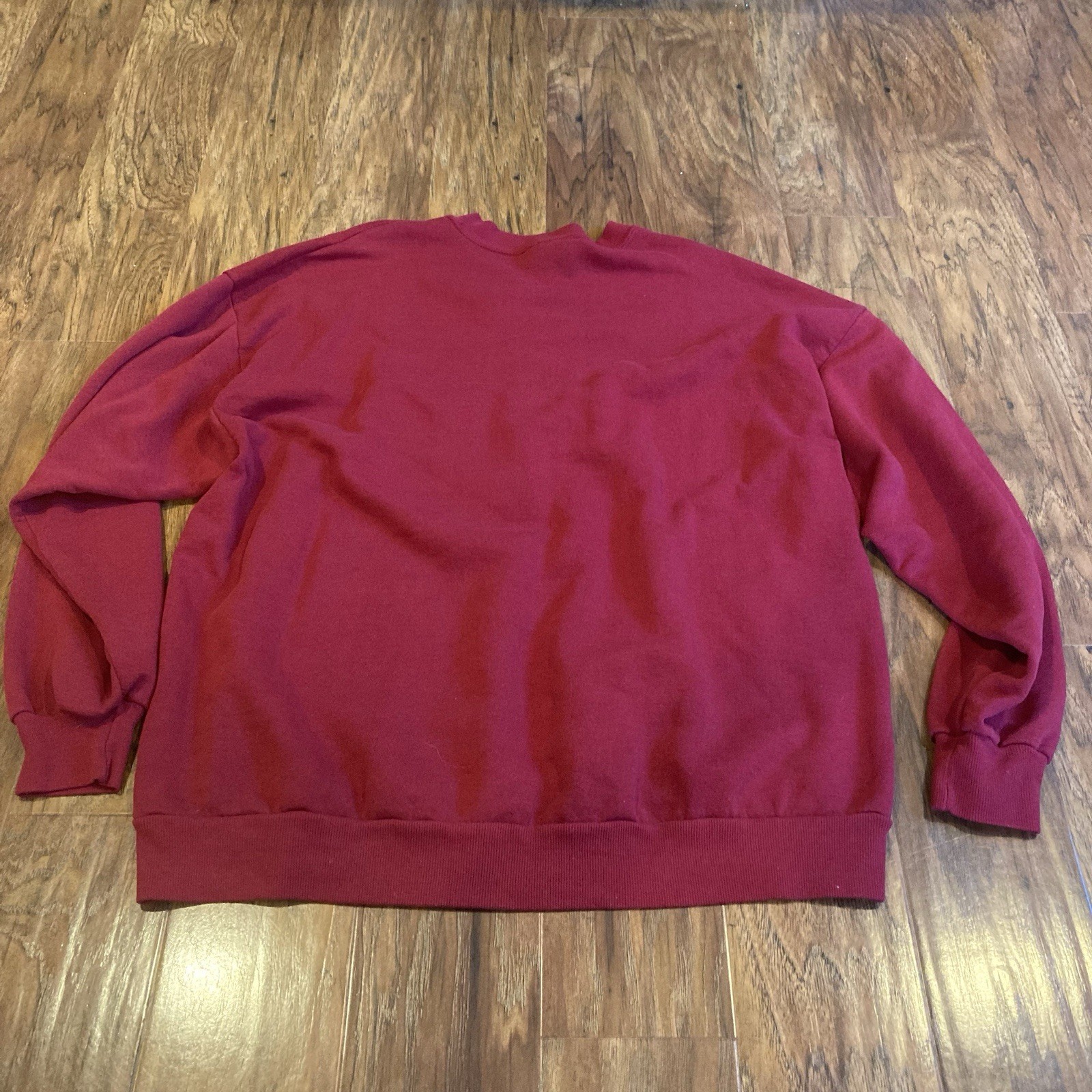 Jerzee Vintage 90’s Red Embroidered Bridge Day Oversized Graphic Crew Neck, 2 XL