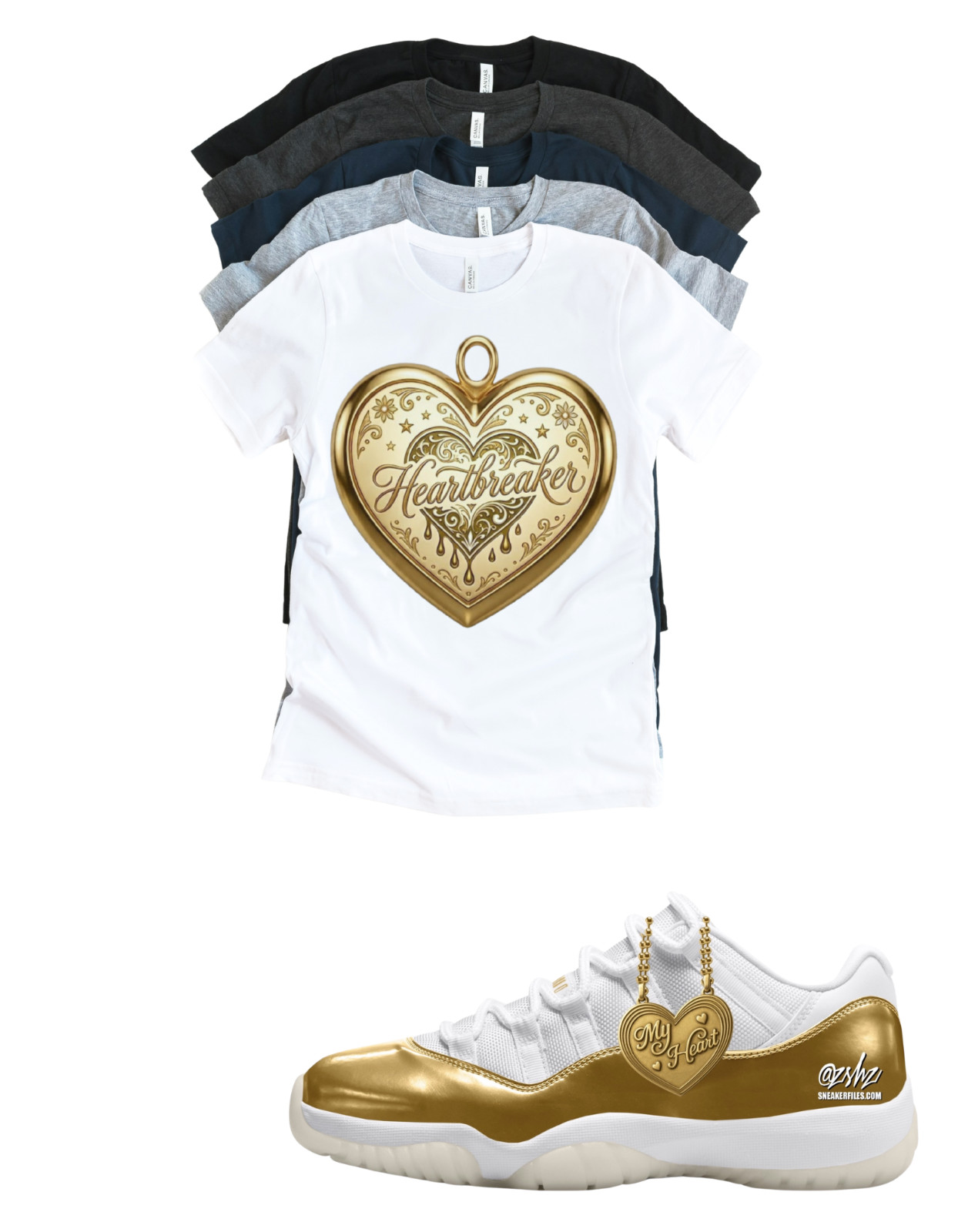 Jordan 11 Low WMNS « Mother&rsquo;s Day » Heartbreaker Matching T-Shirt Custom Sneaker
