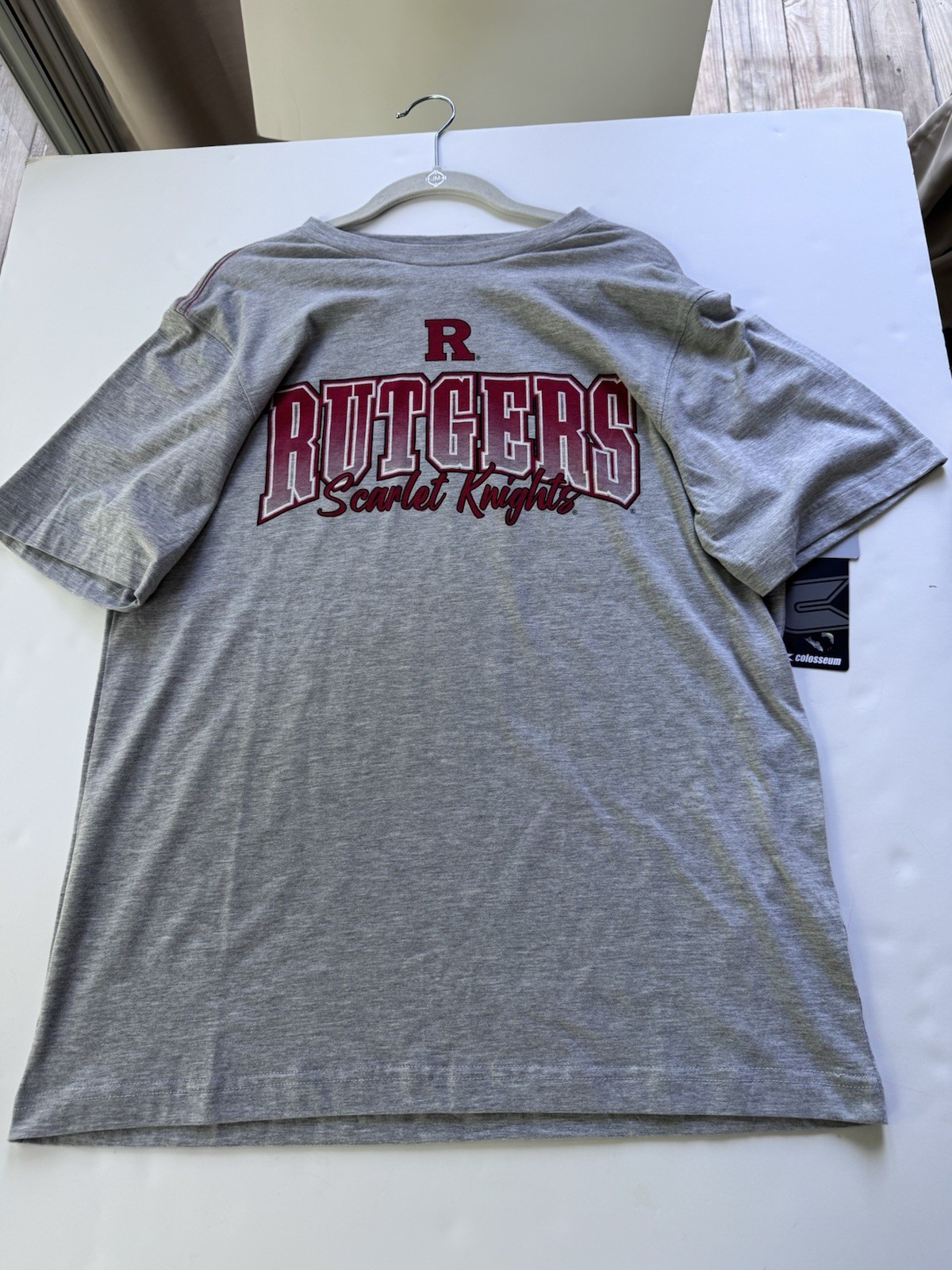 Mens Large Rutgers Short Sleeve T- Shirt Colosseum New Scarlet Knights Gray￼