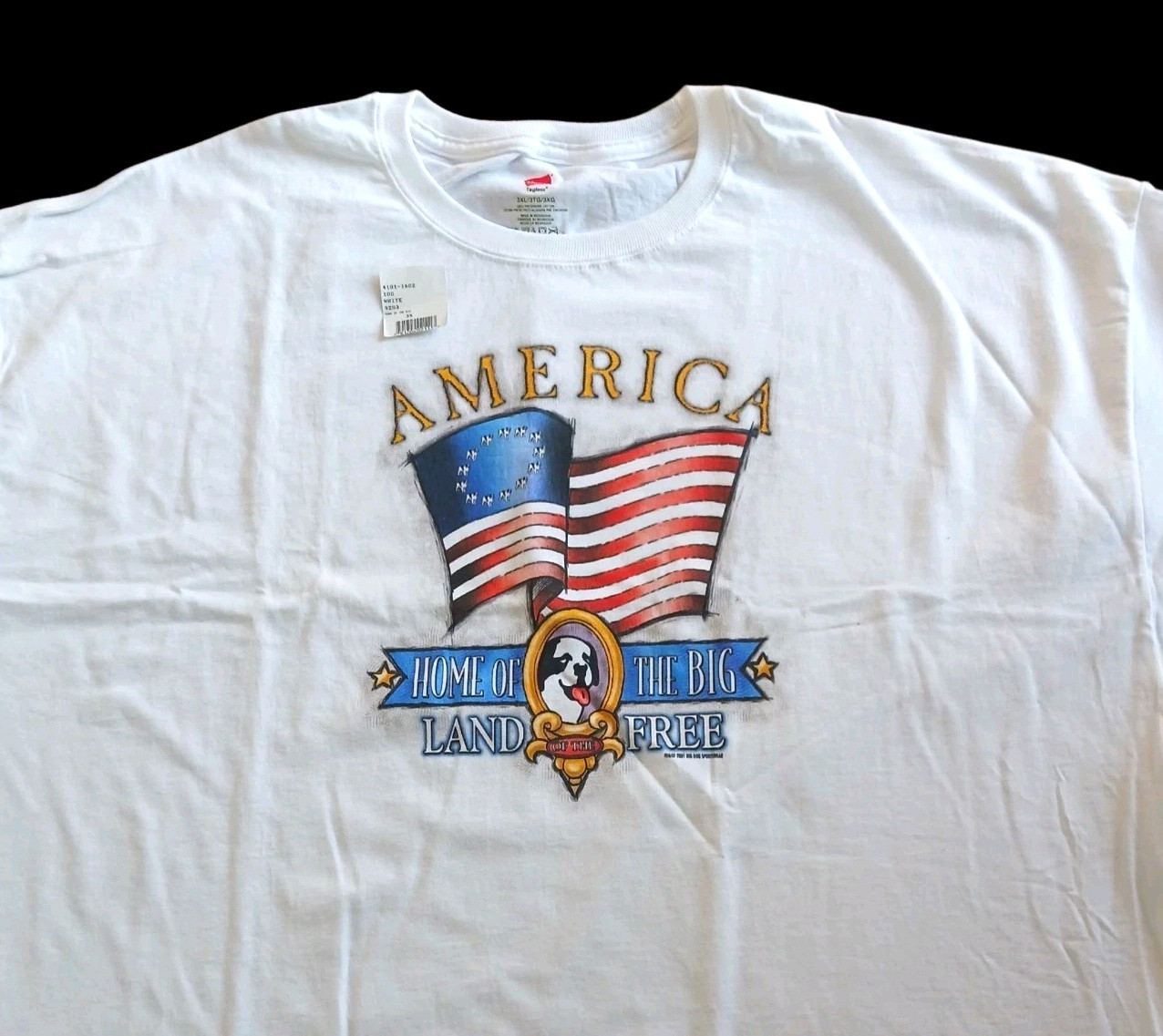 NEW Big Dogs T Shirt Size 3X America Home of the Big Land of Free Hanes Tagless
