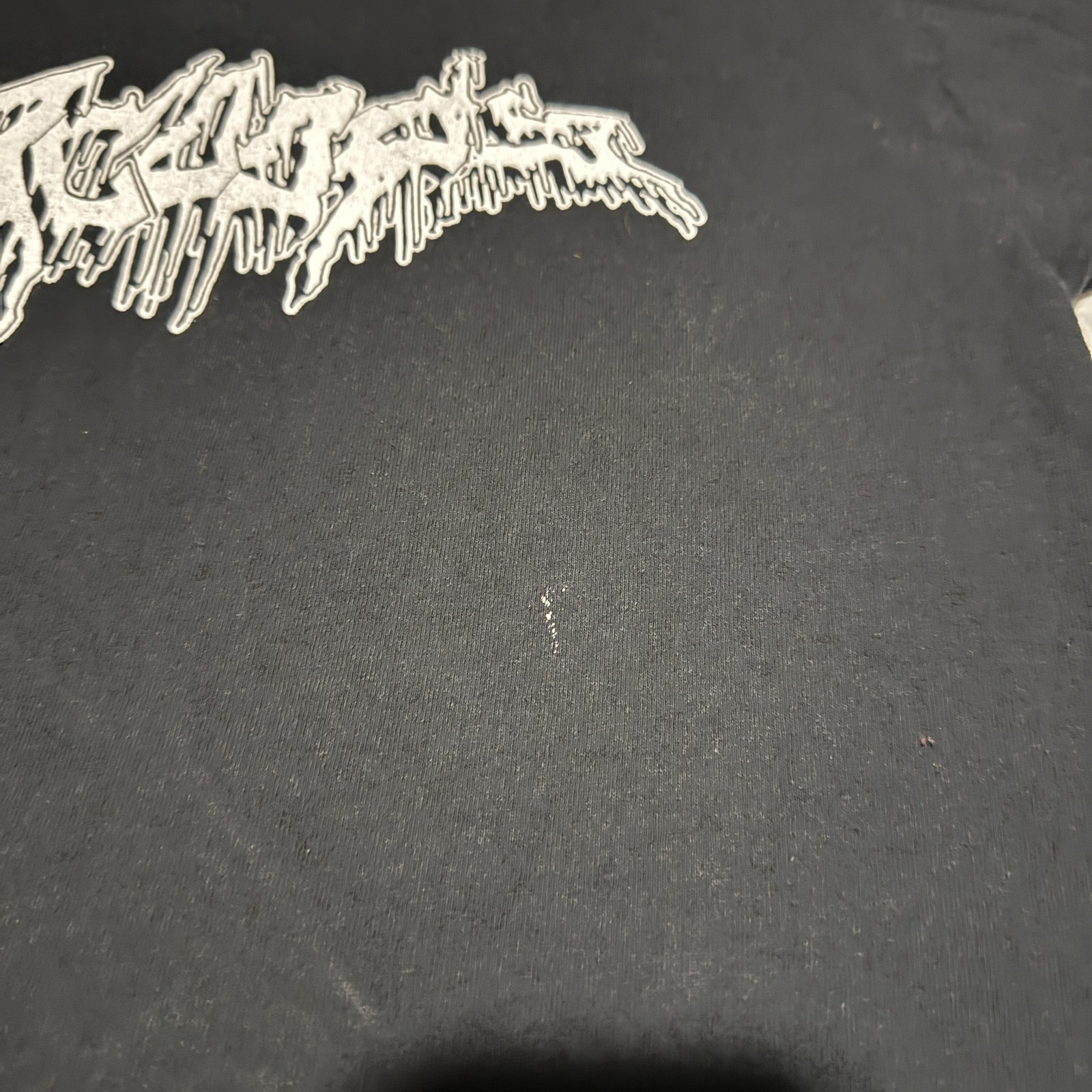 UNKNOWN dripping/graffiti metal-style logo shirt SZ LARGE Hardcore? Death? DJ?