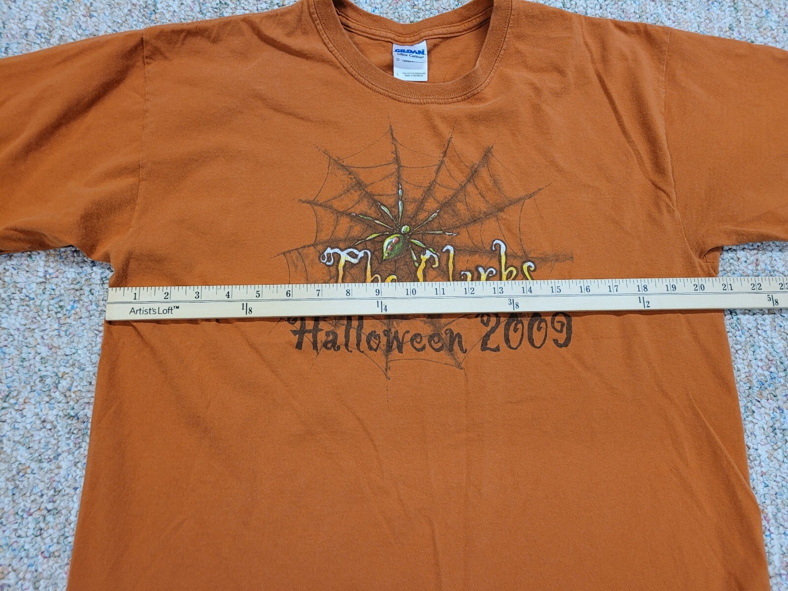 The Clarks Shirt Mens Large Orange Halloween Pittsburgh Rock Band Tour Music
