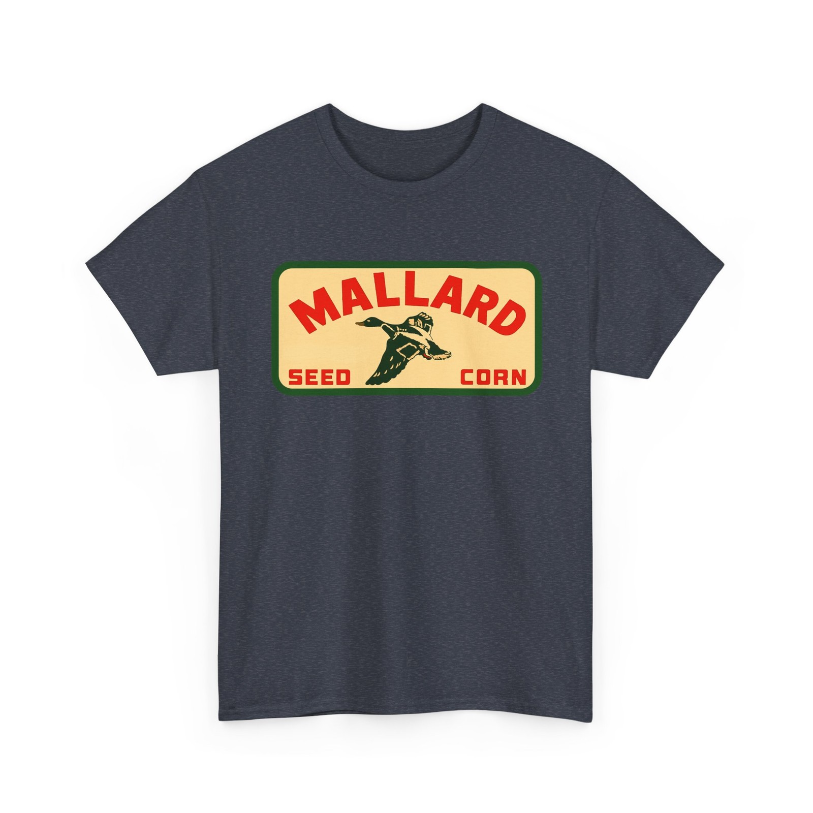 Mallard Seed Corn Tee Vtg Farmer Duck Hunting Farming Patch Style Retro T-Shirt