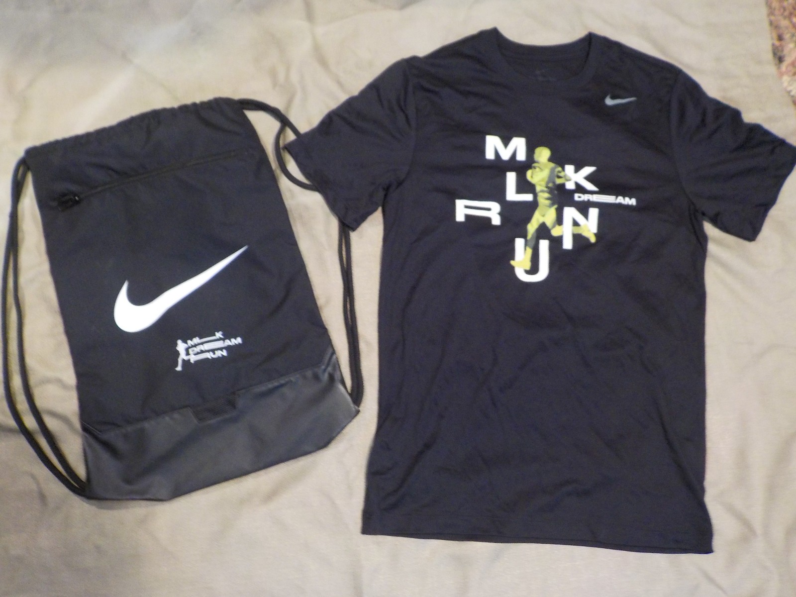 NIKE MLK Dream Run Martin Luther King Dri-Fit T-Shirt and Sling Bag backpack