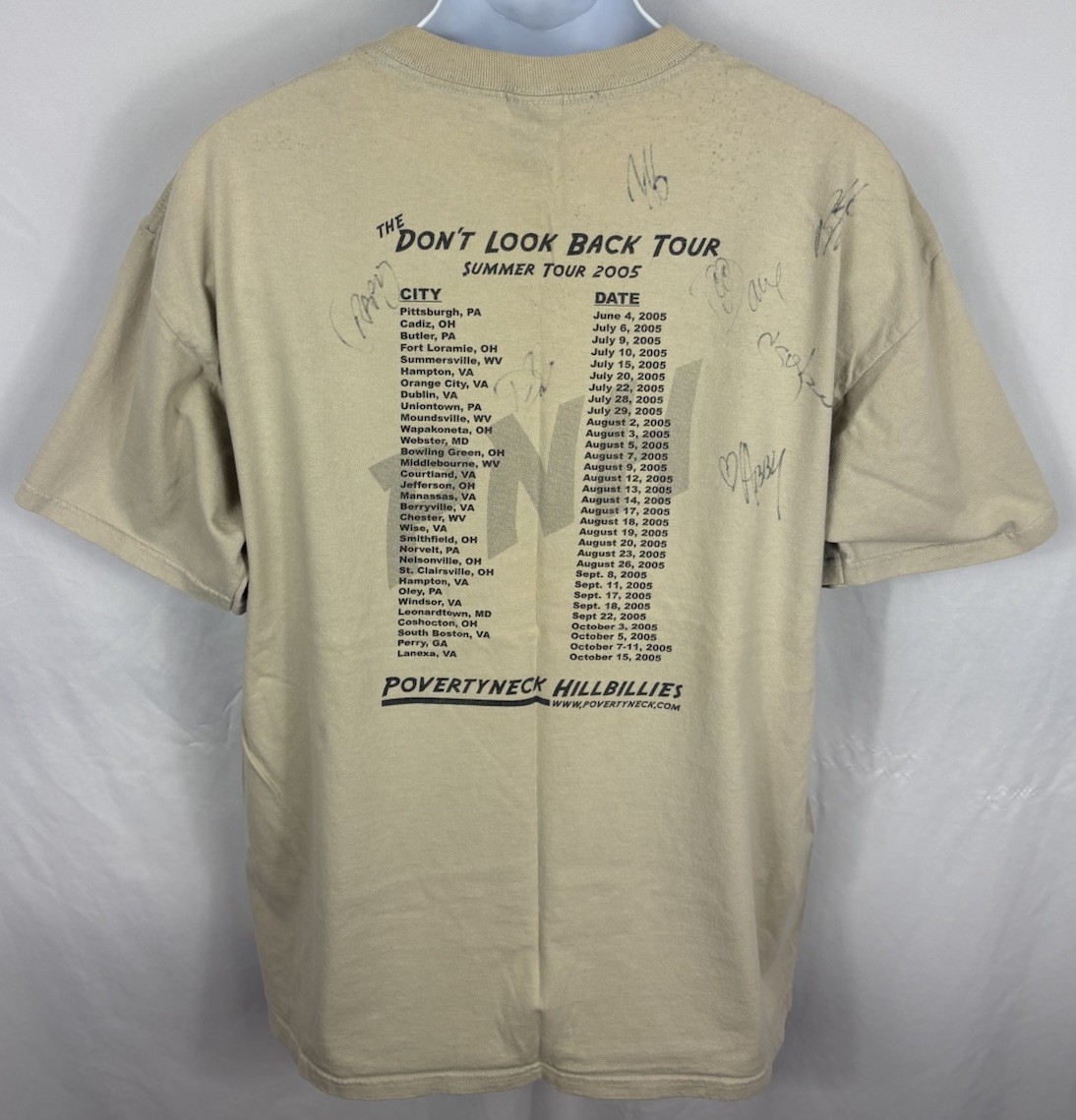 Povertyneck Hillbillies Signed Autograph Double-Sided Tour T-Shirt Size XL