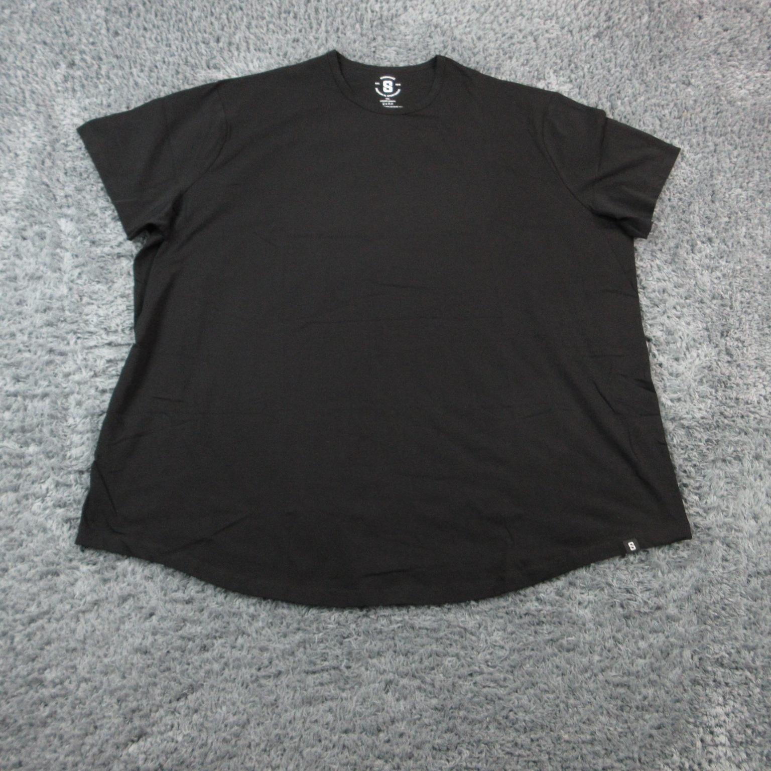 STRONGSIZE Shirt Mens 5XL Black Longer Crew Neck Tagless Oversized NWOT