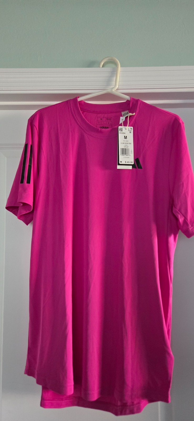 adidas Club 3 Stripe Tee Men&rsquo;s Med New w/Tags Multiple Colors