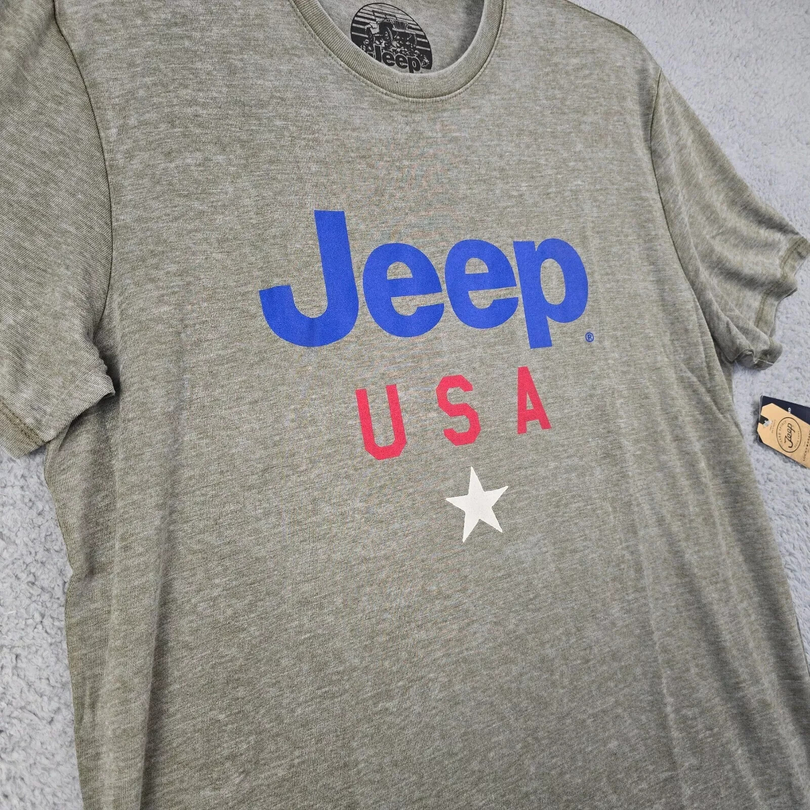Lucky Brand Jeep Shirt Mens Large Gray Classic USA Classic Soft Outdoors NWT B