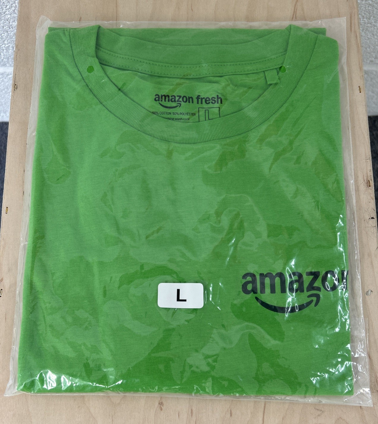 Amazon Fresh Long Sleeve T-Shirt – Size Large Green & Black brand new sealed