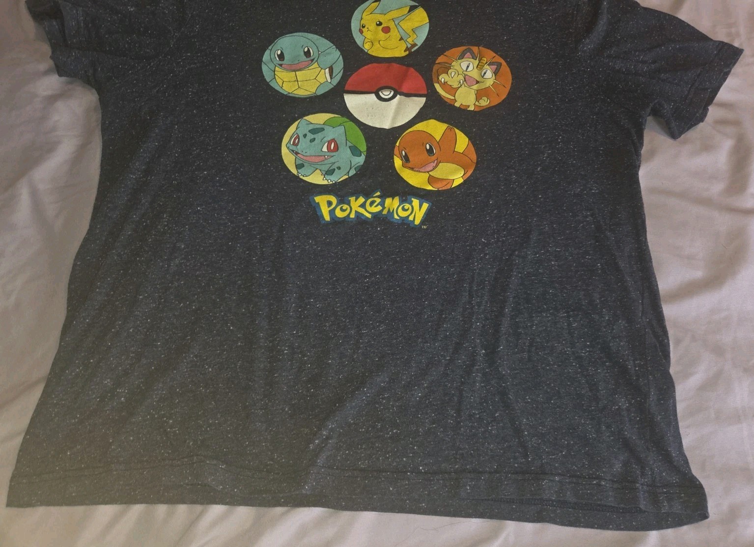 Pokémon 2016 2XL Navy tee tshirt Pikachu Squirtle Charmander Meowth Bulbasaur