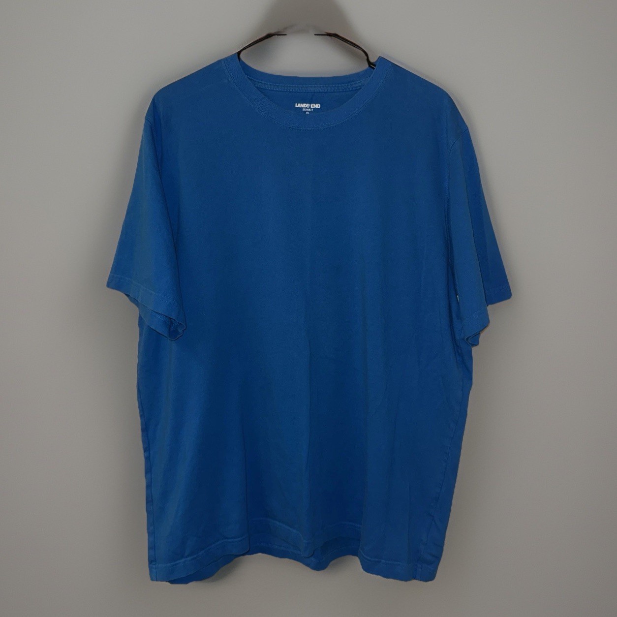 Lands&rsquo; End Men&rsquo;s T-Shirt XL Blue Cotton Short Sleeve Super T Classic Dad Beach