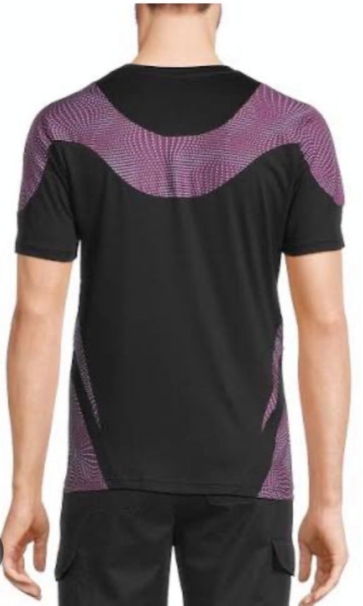 NWT- Murano Men&rsquo;s 2XB Stretch Short Sleeve T.Shirt Black Purple Liquid Luxury