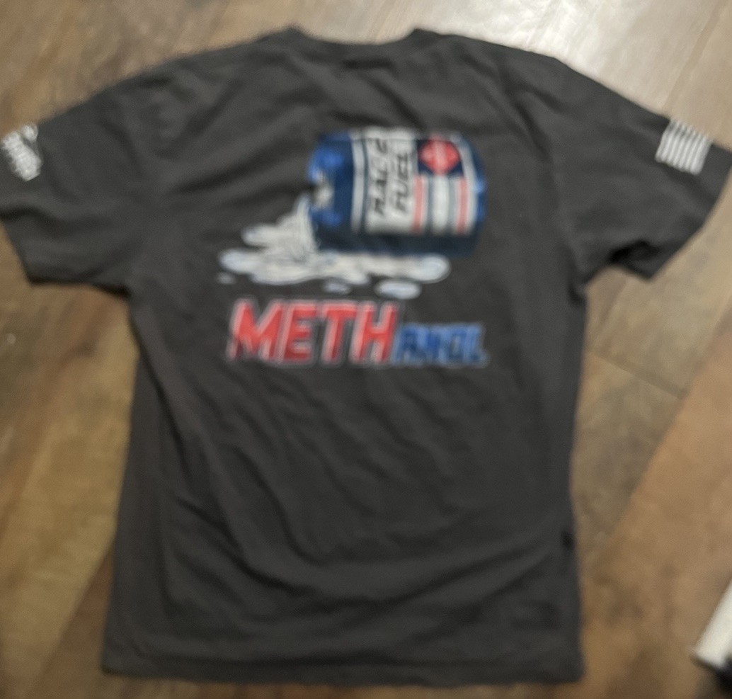 Racing Fuel Gray Short Sleeve T-Shirt Size Med Methanol Modded Muscle Car