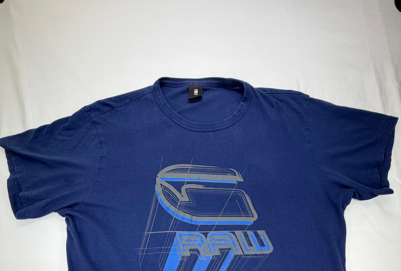 G-Raw Men&rsquo;s Graphic T-Shirt Crew Neck Short Sleeve Casual Size XXL Blue