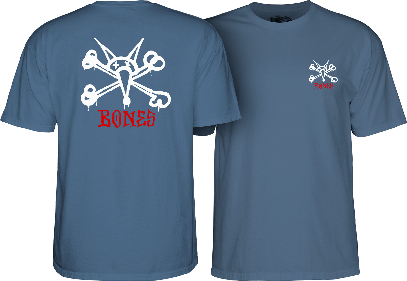 Powell Peralta RAT BONES Skateboard T Shirt INDIGO BLUE