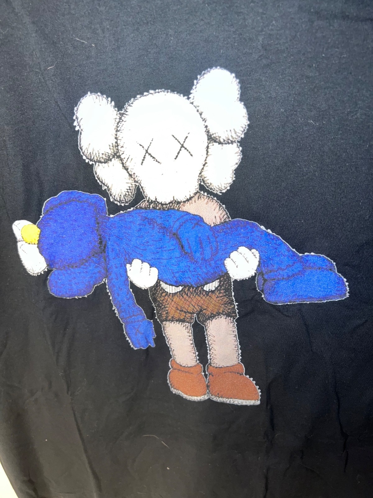 Kaws x Fruit of the Loom 3XL T-shirt – Iconic Cartoon Graphic, Streetwear VTG