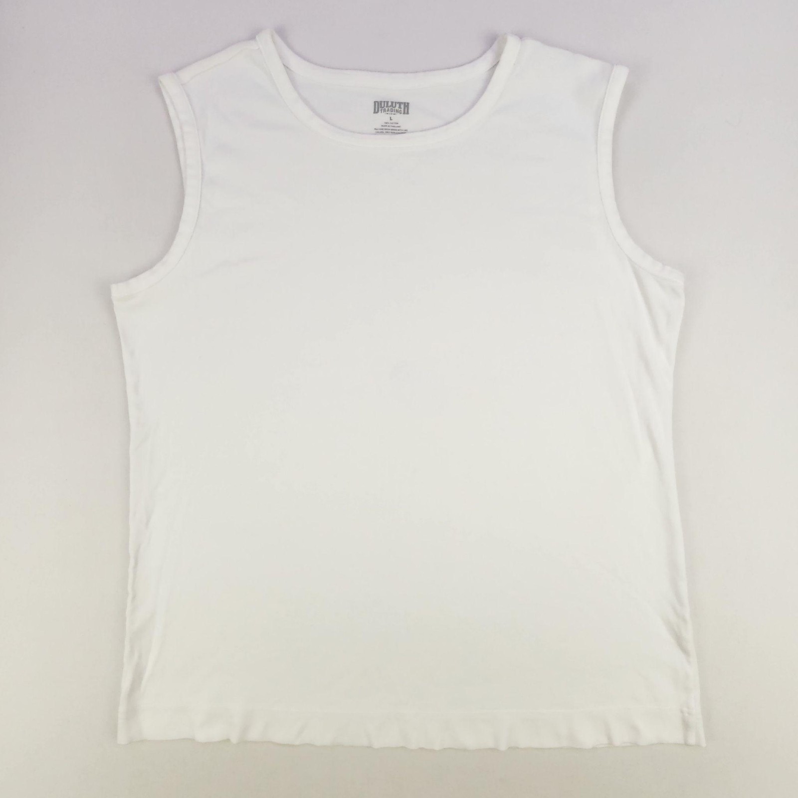 Duluth Trading Co Tank Top T Shirt Mens Large White 2 Pack 100% Cotton Tagless