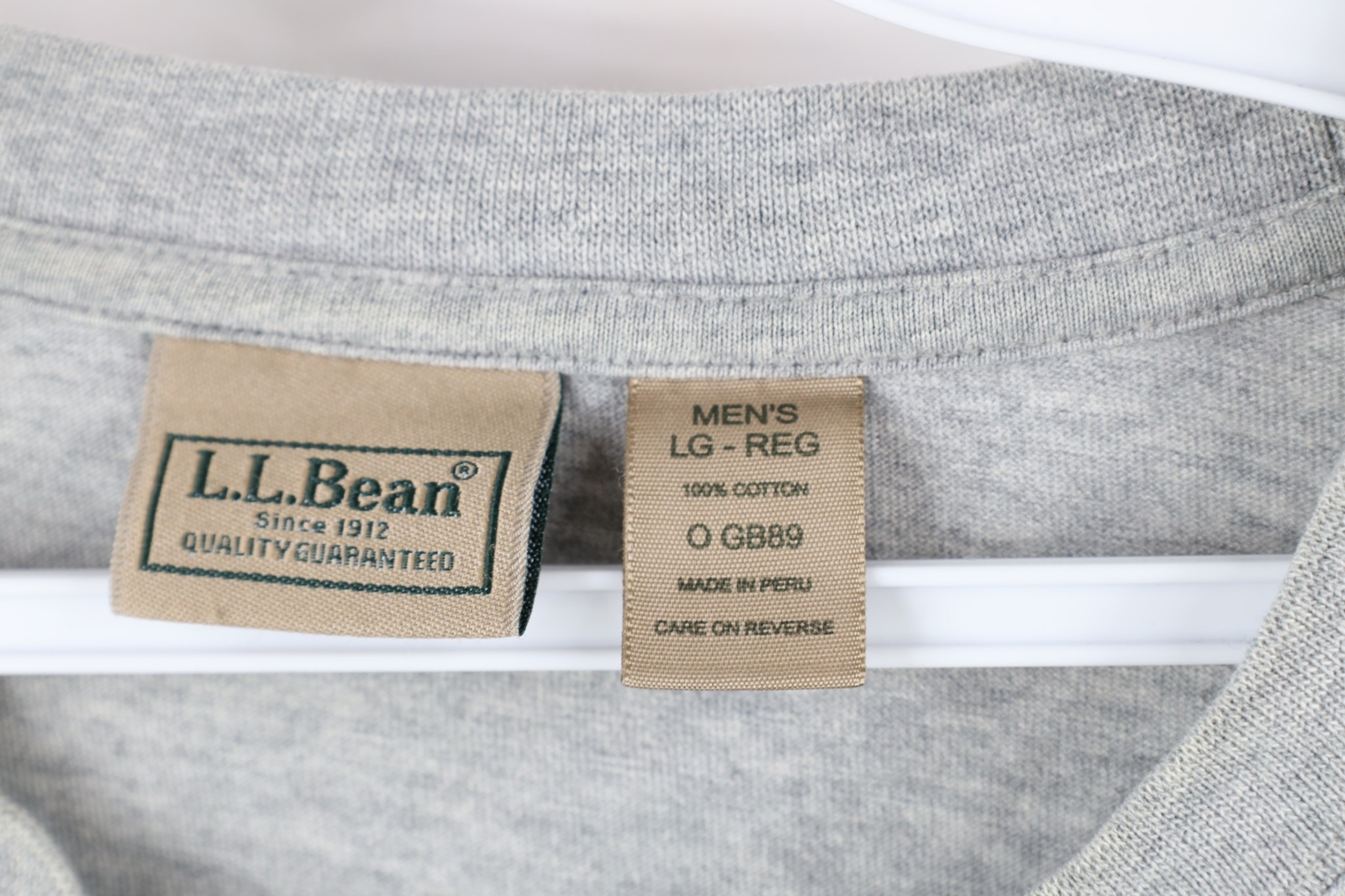 Vintage LL Bean Mens Large Blank Baggy Fit Short Sleeve T-Shirt Heather Gray