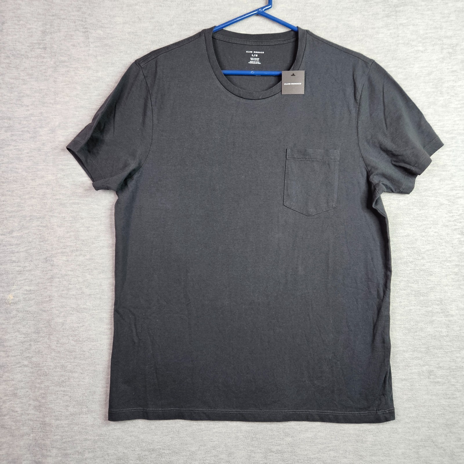 Club Monaco Men&rsquo;s Sz L Williams Pocket T Shirt Gray Crew Neck Short Sleeve NWT