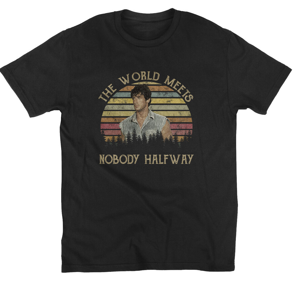 SALE The World Meets Nobody Halfway Over The Top Sylvester Stallone Vintage T-Sh