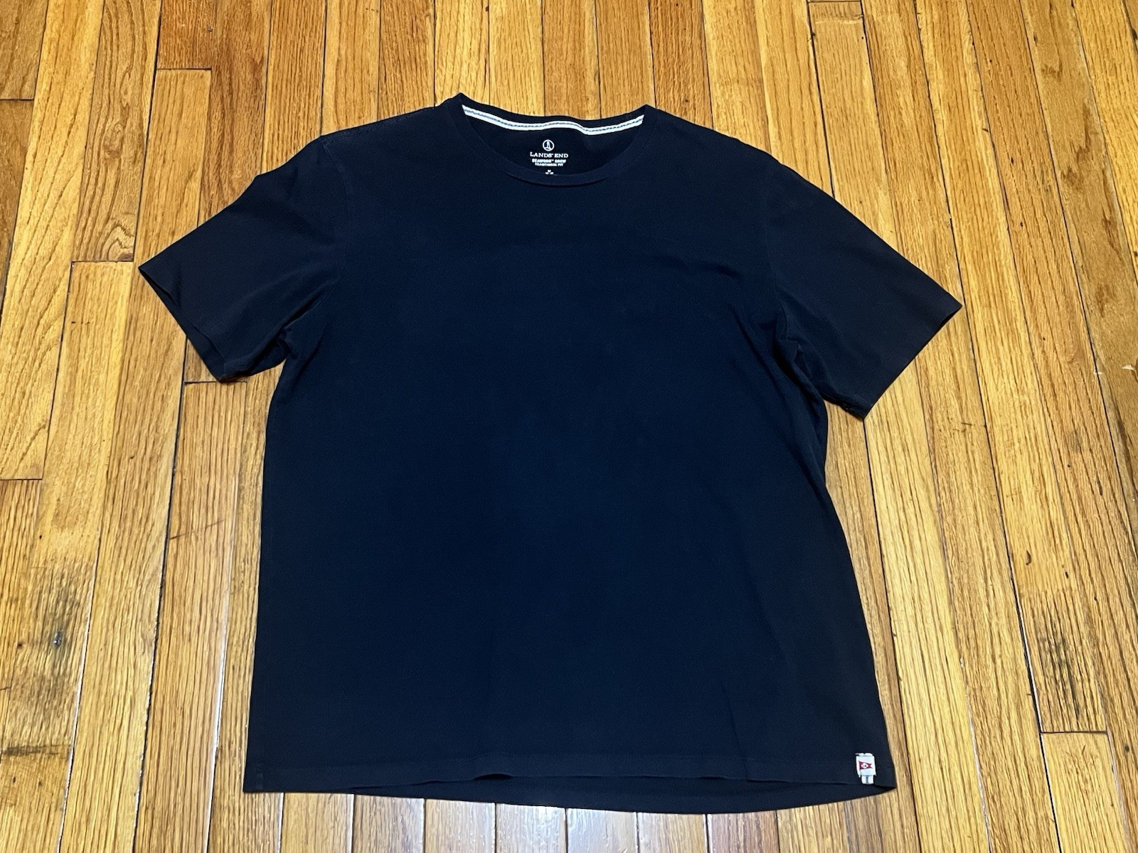 Lands&rsquo; End Seaworn Crew Traditional Fit T-Shirt Black Men&rsquo;s M 38-40