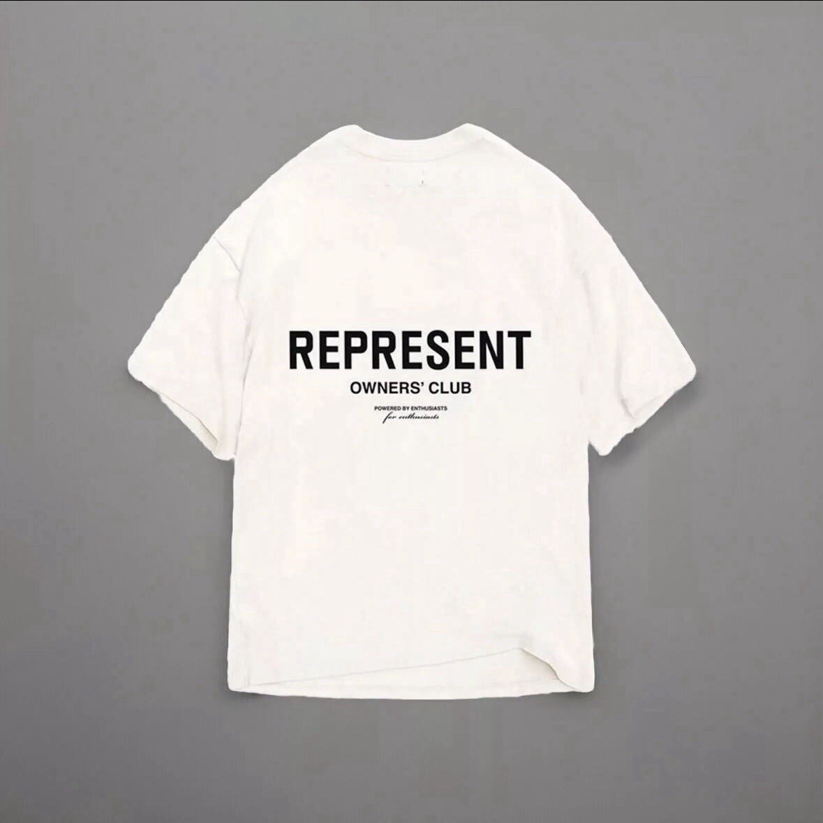 Represent Flat White Shirt Size L Men’s Logo Casual Designer New Authentic