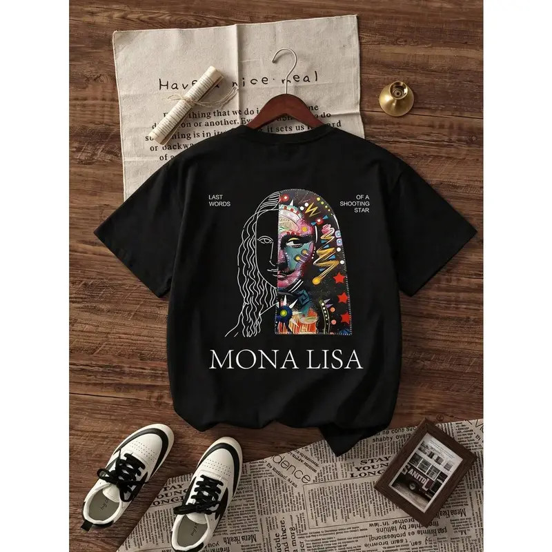 Mens Artistic Street Pop Art Graphic T-Shirt Minimalist Tee Shirt