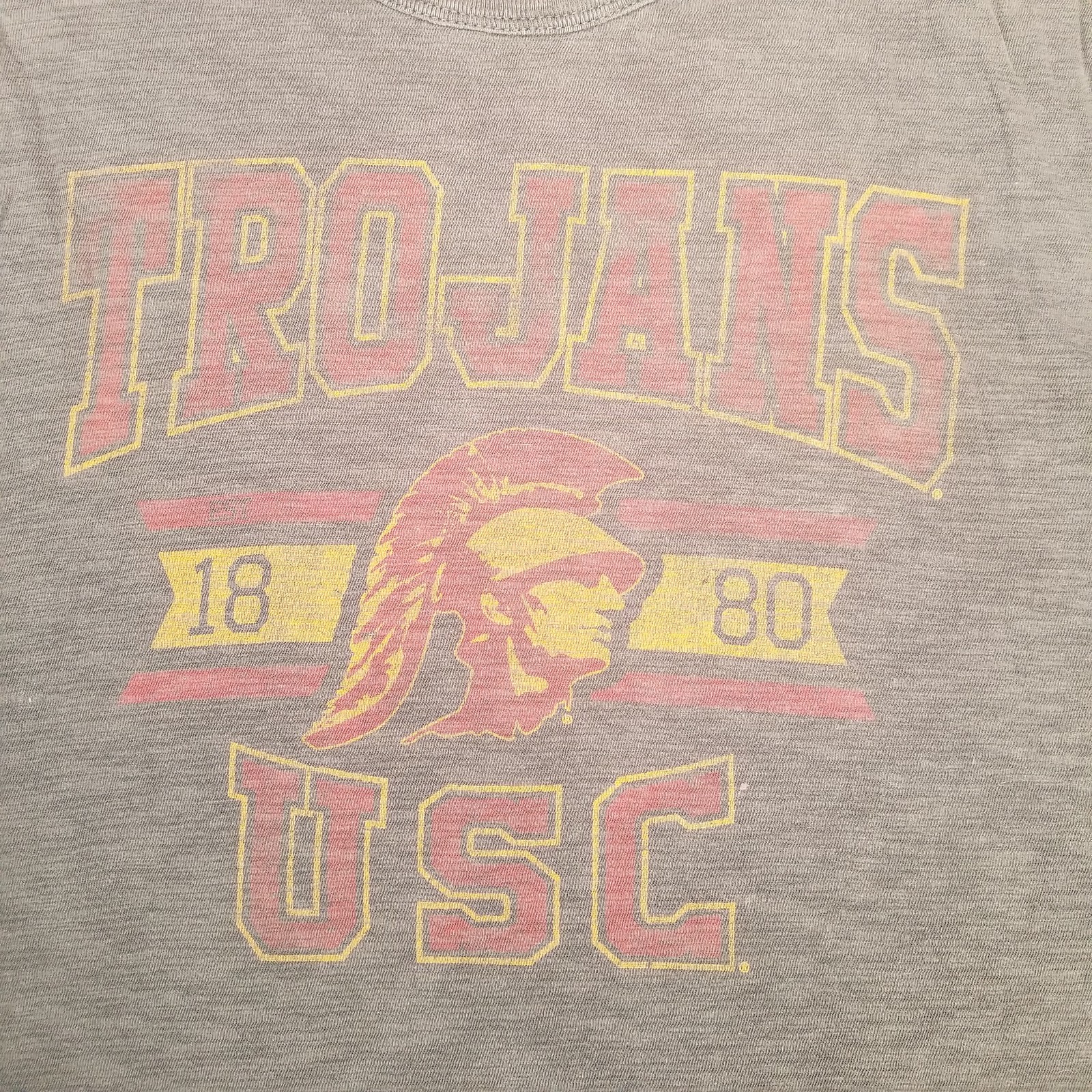 47 Brand Men&rsquo;s Charcoal Grey USC Trojans 1880 Cut-Off Muscle Tank Top Size M
