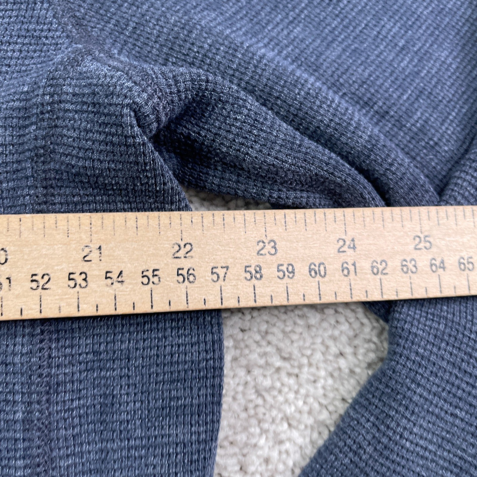 Eddie Bauer Shirt Mens Large Tall Blue Henley Waffle Knit Long Sleeve Thermal