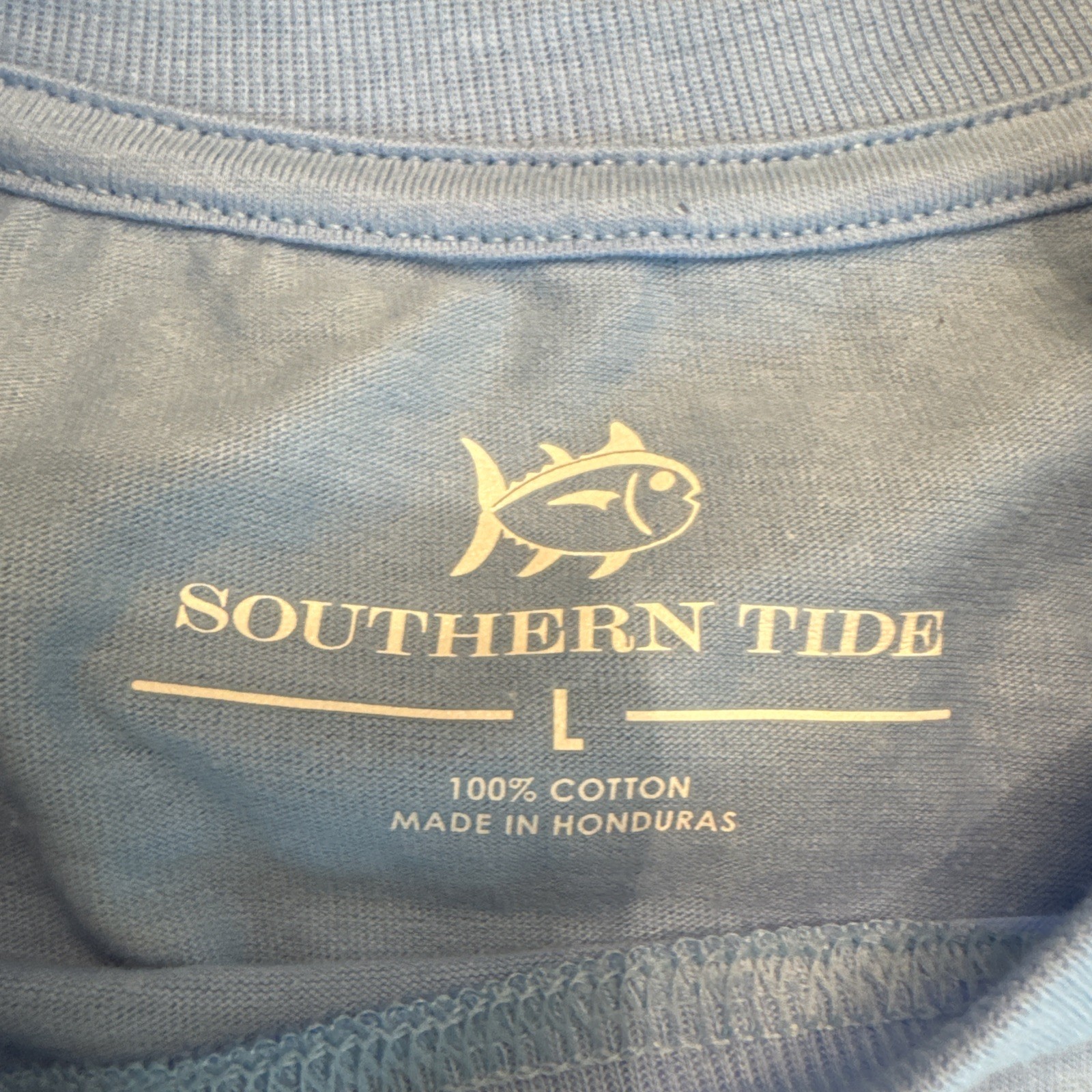 NWT SOUTHERN TIDE SZ L Mens SS TShirt Ocean Channel Baby Blue Sunset Palms