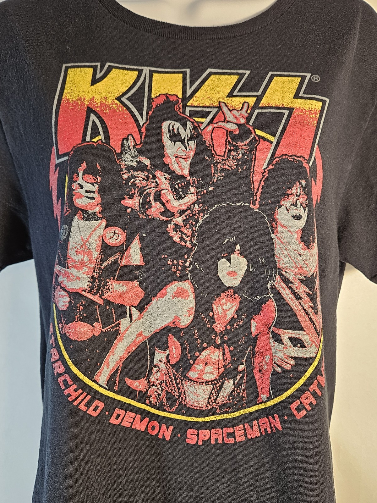 KISS 70&rsquo;s Rock Band Black W/Graphic Tshirt Short Sleeve Size Sm/C/P