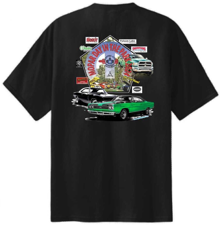 CAPITAL CITY MOPARS DAY IN THE PARK 2024 T-Shirt many colors & sizes to choose