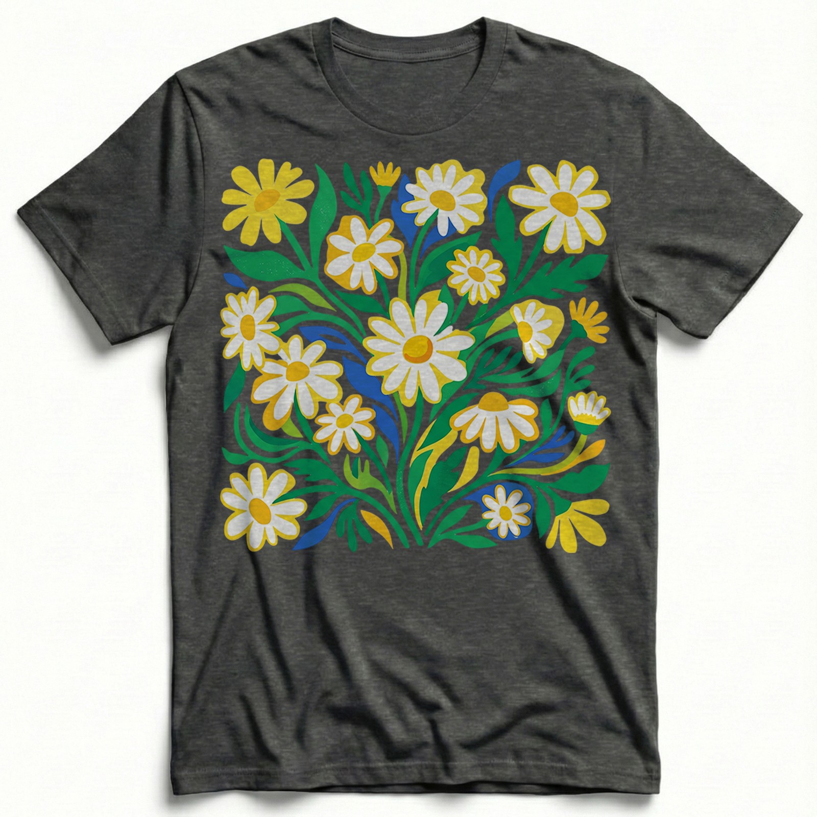 Groovy Floral Daisy T-Shirt Colorful Botanical Wildflower Nature Spring Tee