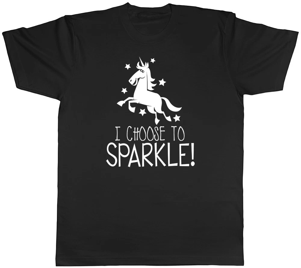 I Choose To Sparkle Unicorn Black T-Shirt