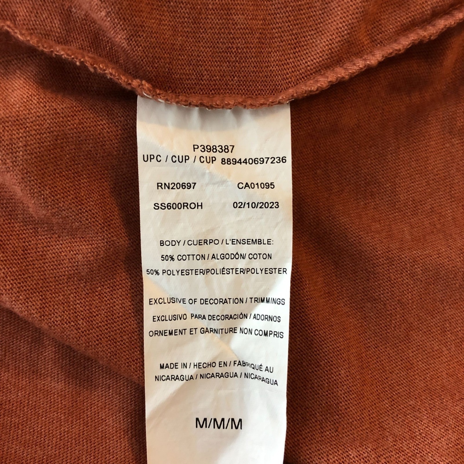 Dickies Mens Performance Cooling Tee Short Sleeve Crew Neck Orange M