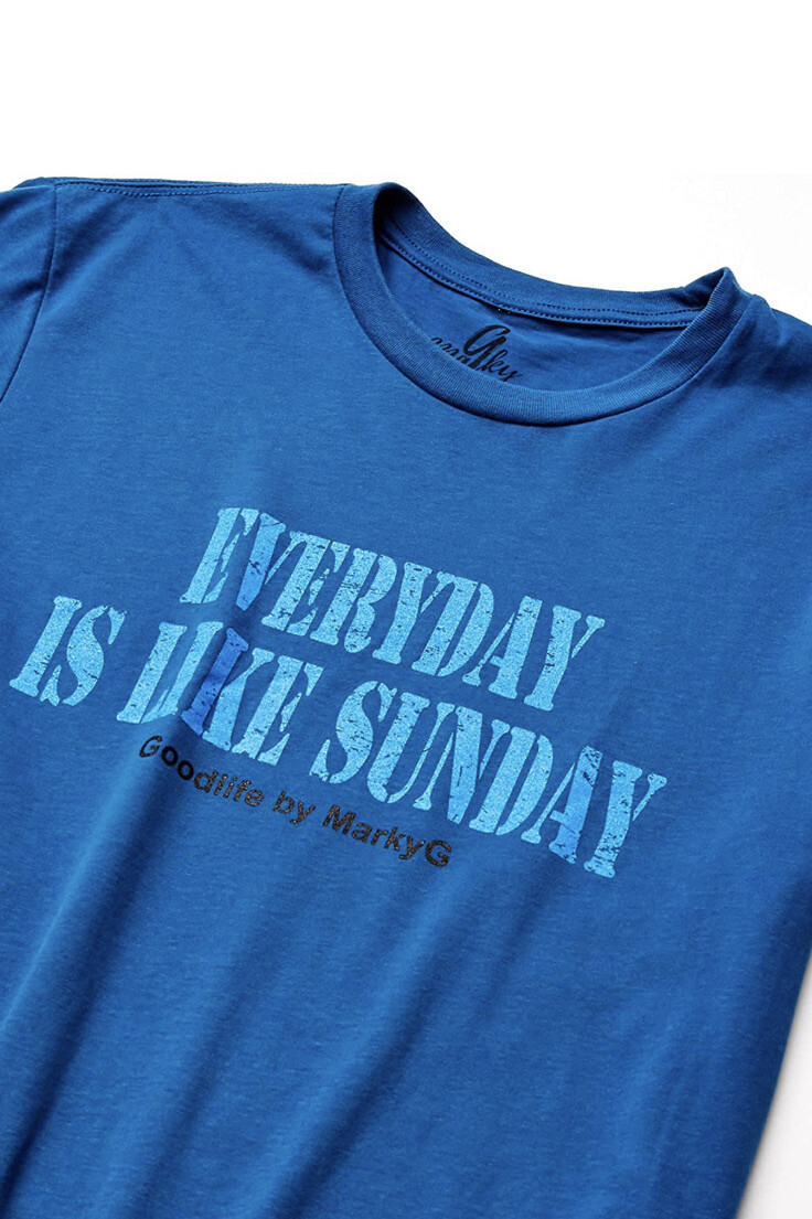 Goodlife by Marky G – Sunday -￼ Graphic men Tshirt – Cool Blue- 3 XL