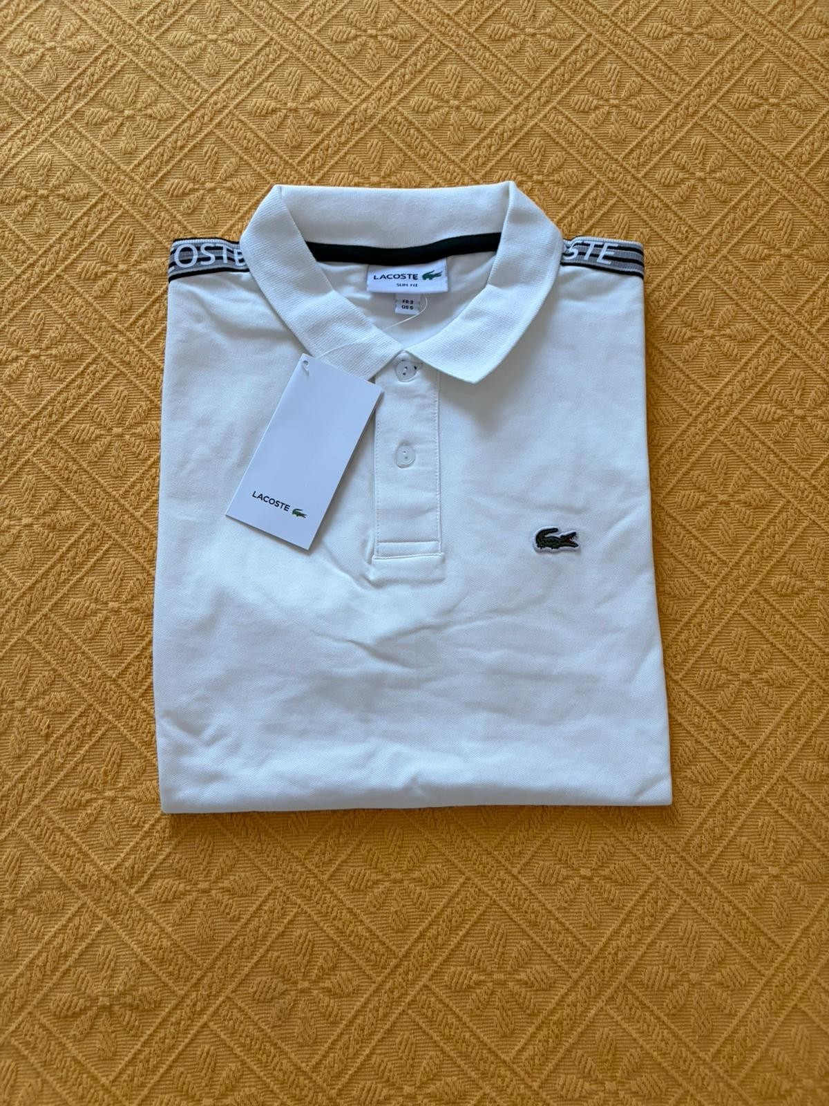 Lacoste White Polo T-Shirt Mens Size S