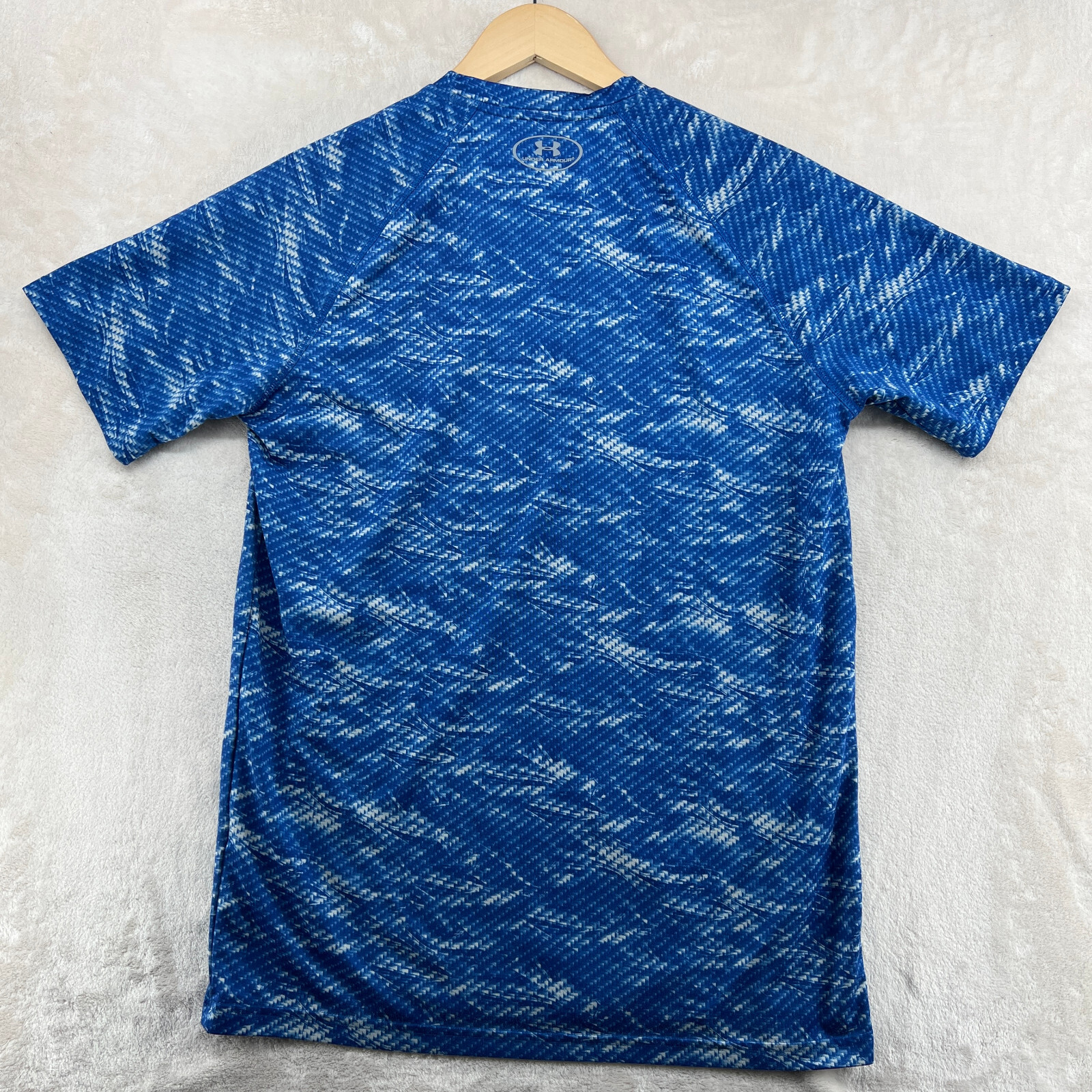 Under Armour Heatgear Loose Fit Men&rsquo;s Size S Blue Camouflage Crew-Neck T-Shirt