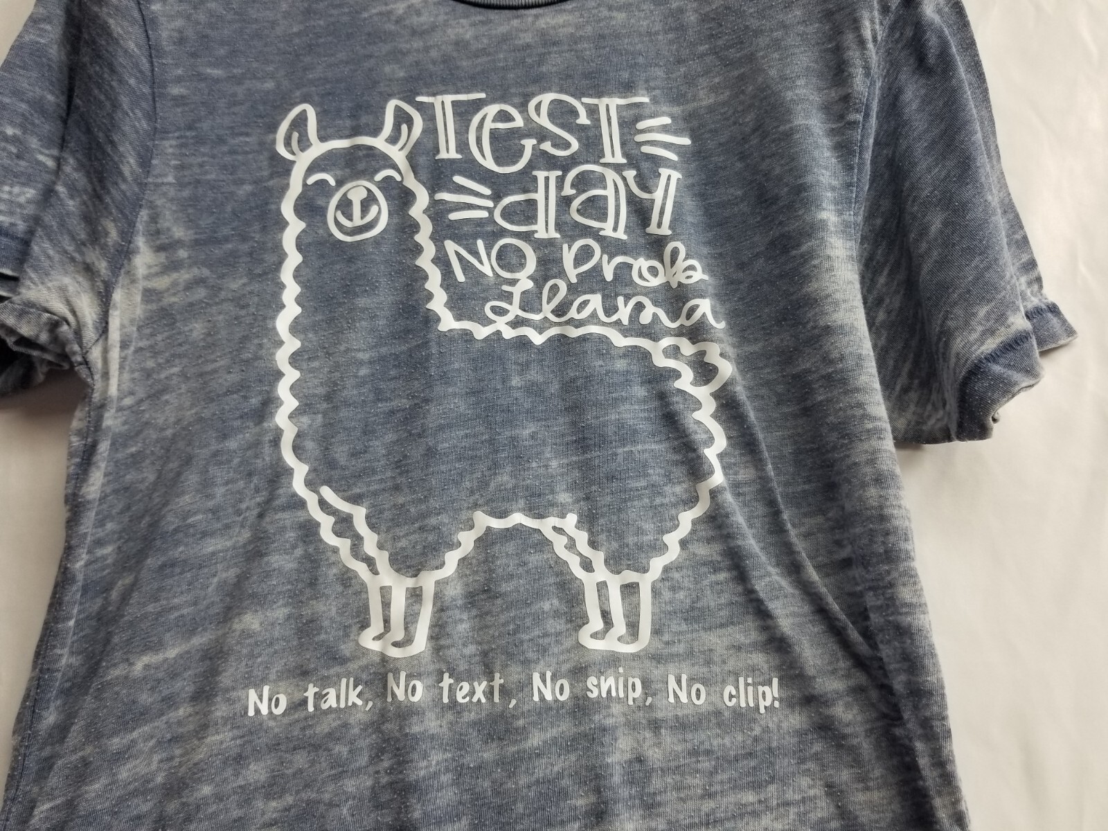 Test Day No Prob-Llama Funny Student Men&rsquo;s T-Shirt Lightweight Distressed Medium