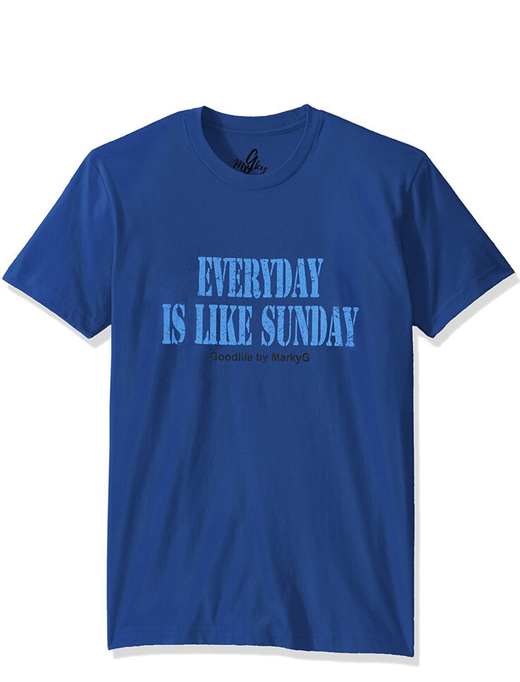 Goodlife by Marky G – Sunday -￼ Graphic men Tshirt – Cool Blue- 3 XL
