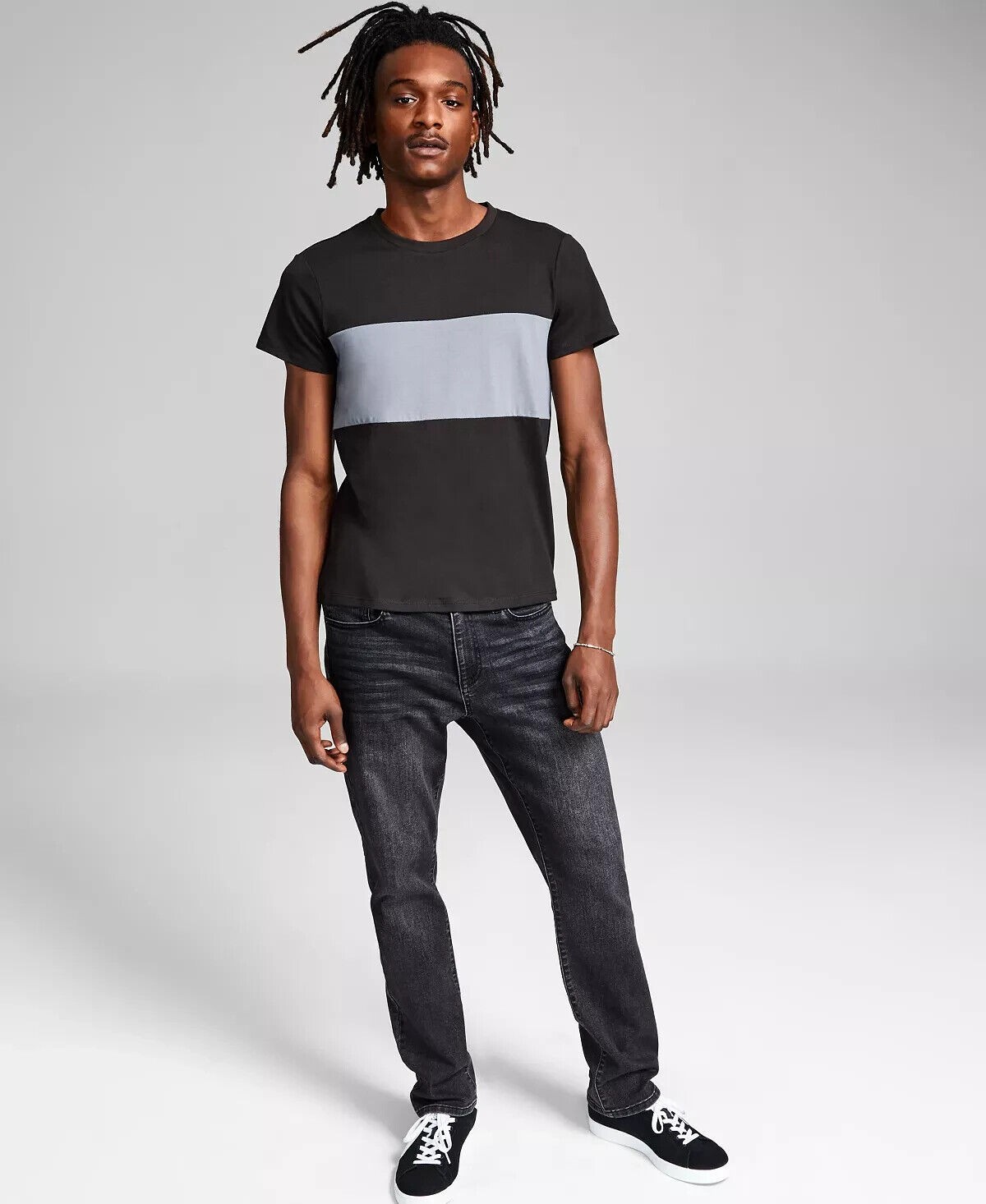 And Now This Men&rsquo;s Bold Stripe T-Shirt in Black-2XL