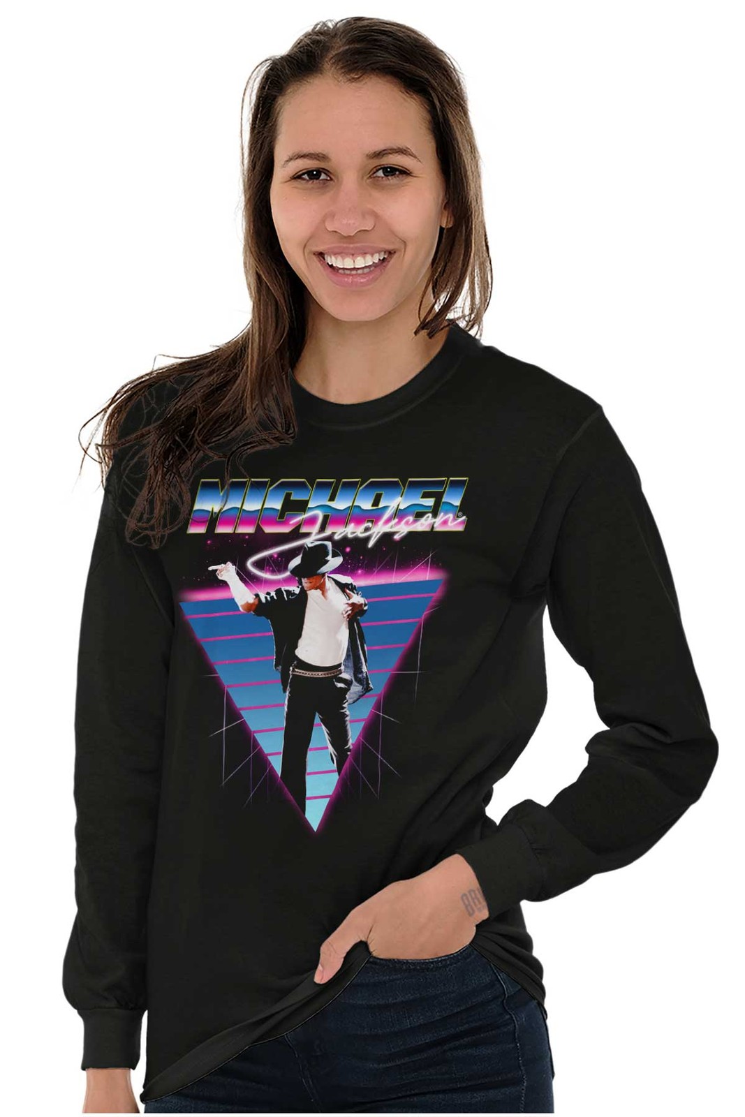 Michael Jackson Pop Star Vaporwave Triangle Long Sleeve Tshirt for Men or Women
