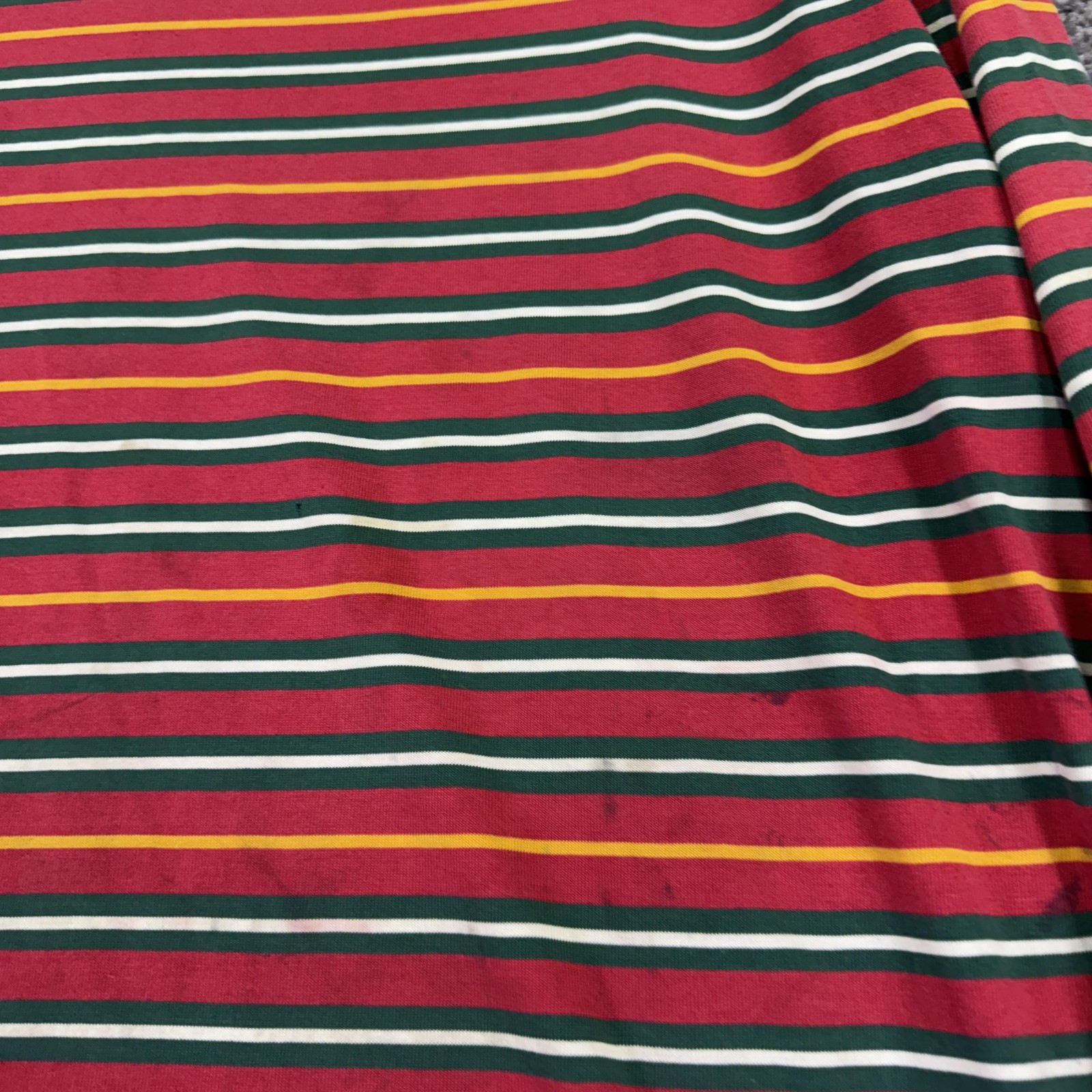Honors Shirt Mens Medium Red Striped Long Sleeve Crew Neck Tee Casual Basic