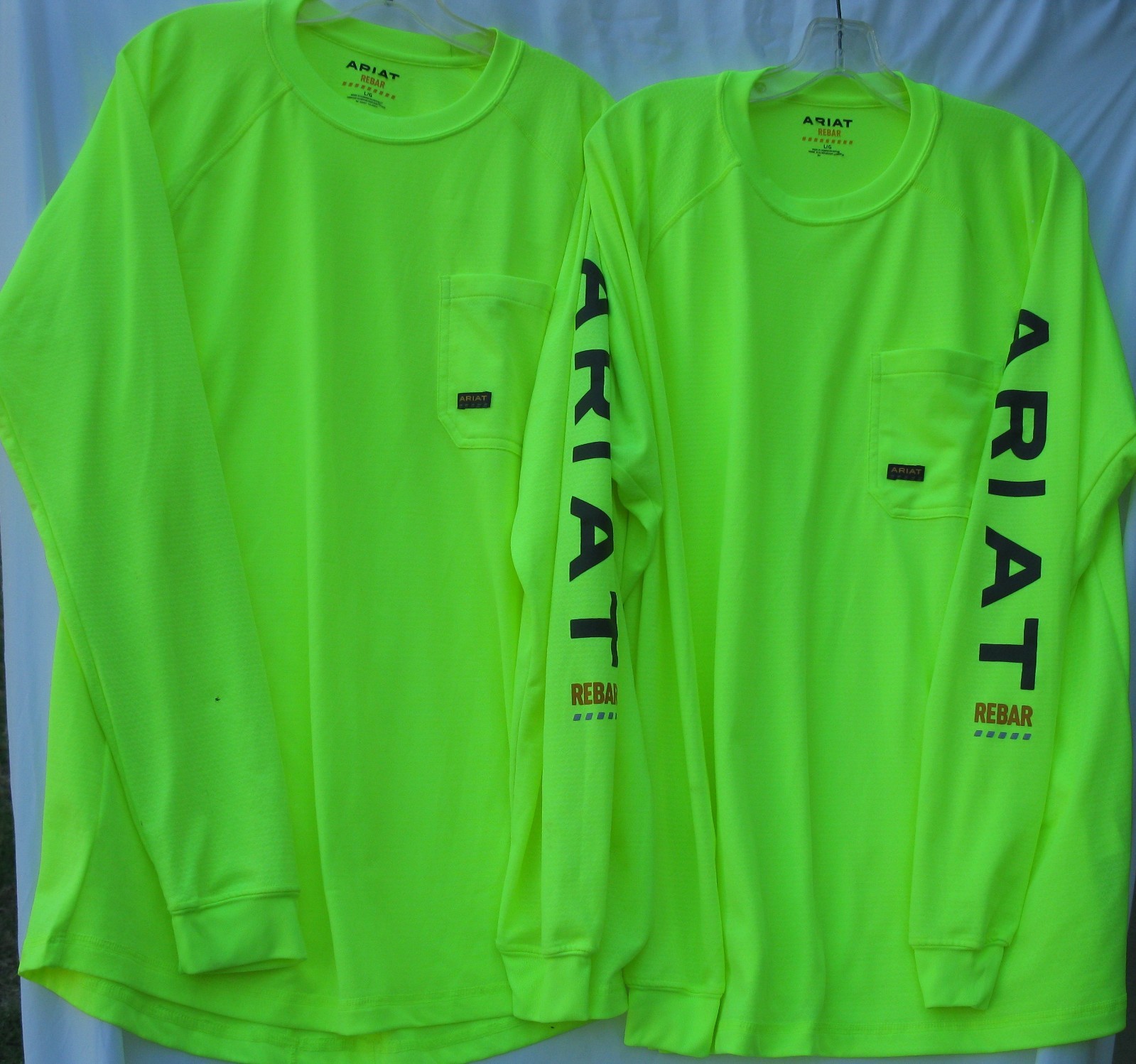 2 Ariat Rebar Heat Fighter long sleeve work T-shirts both men&rsquo;s size large