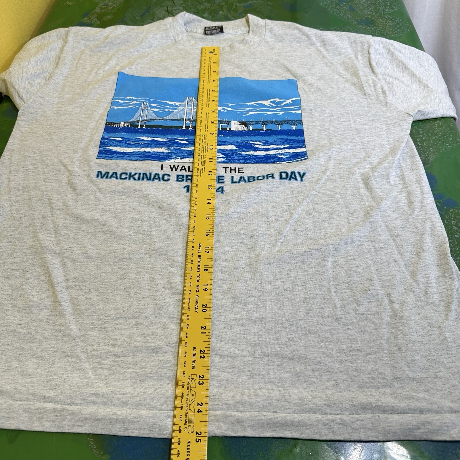 Vintage Single Stitch I Walked the Mackinac Bridge Labor Day 1994 XL T-Shirt Mi.