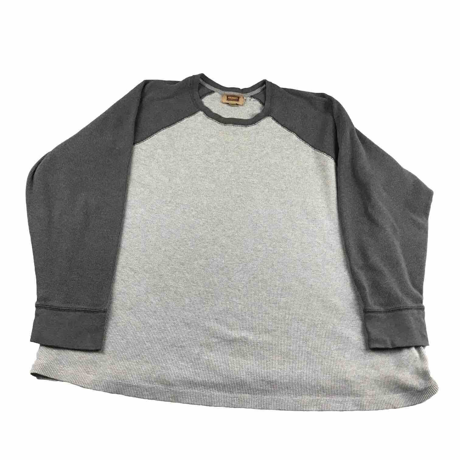 Foundry Shirt Mens 2XLT Gray Crew Neck Raglan Long Sleeves Thermal Pullover