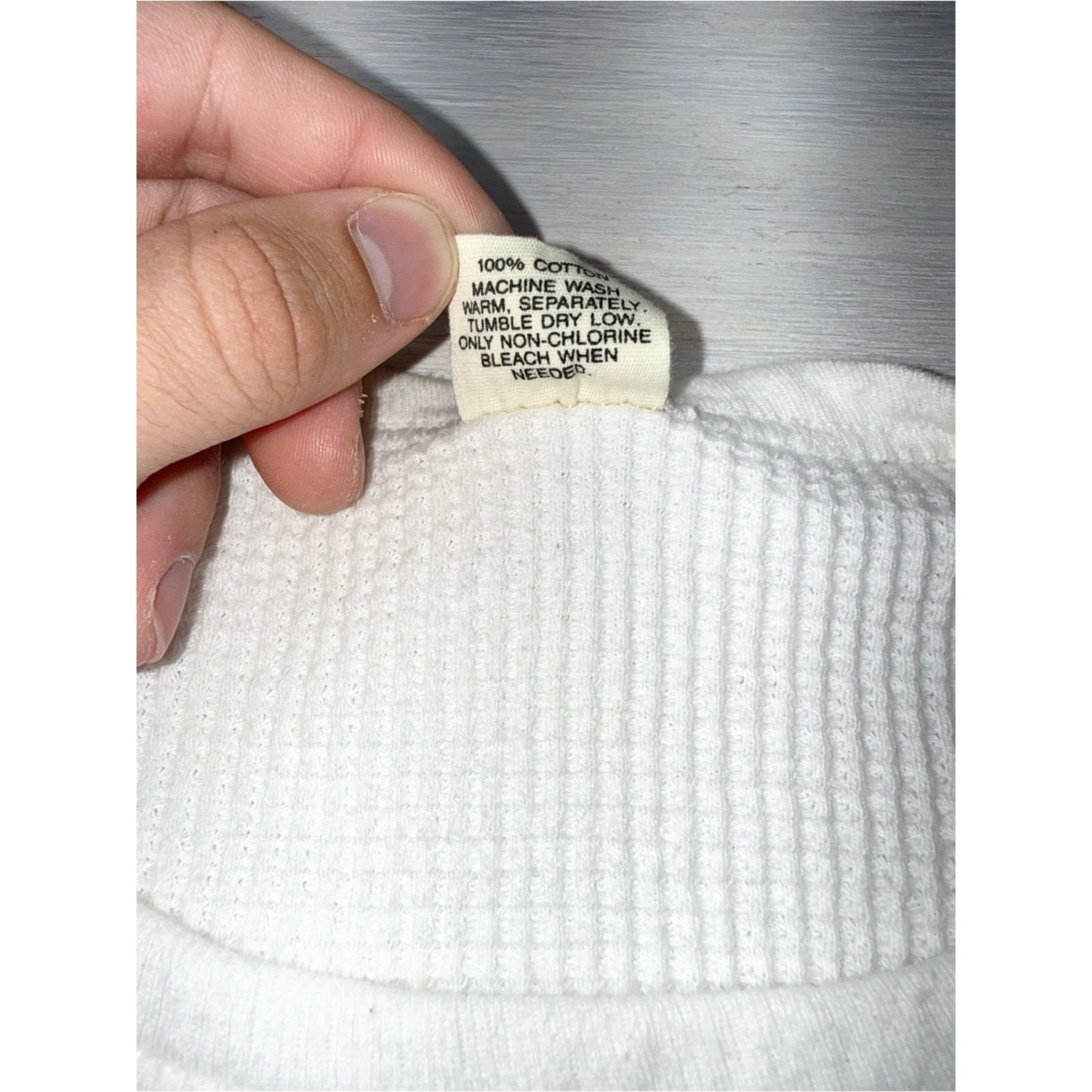 Vintage 80’s Northwest Large Cream Waffle Thermal Long Sleeve ‘See Measurements’