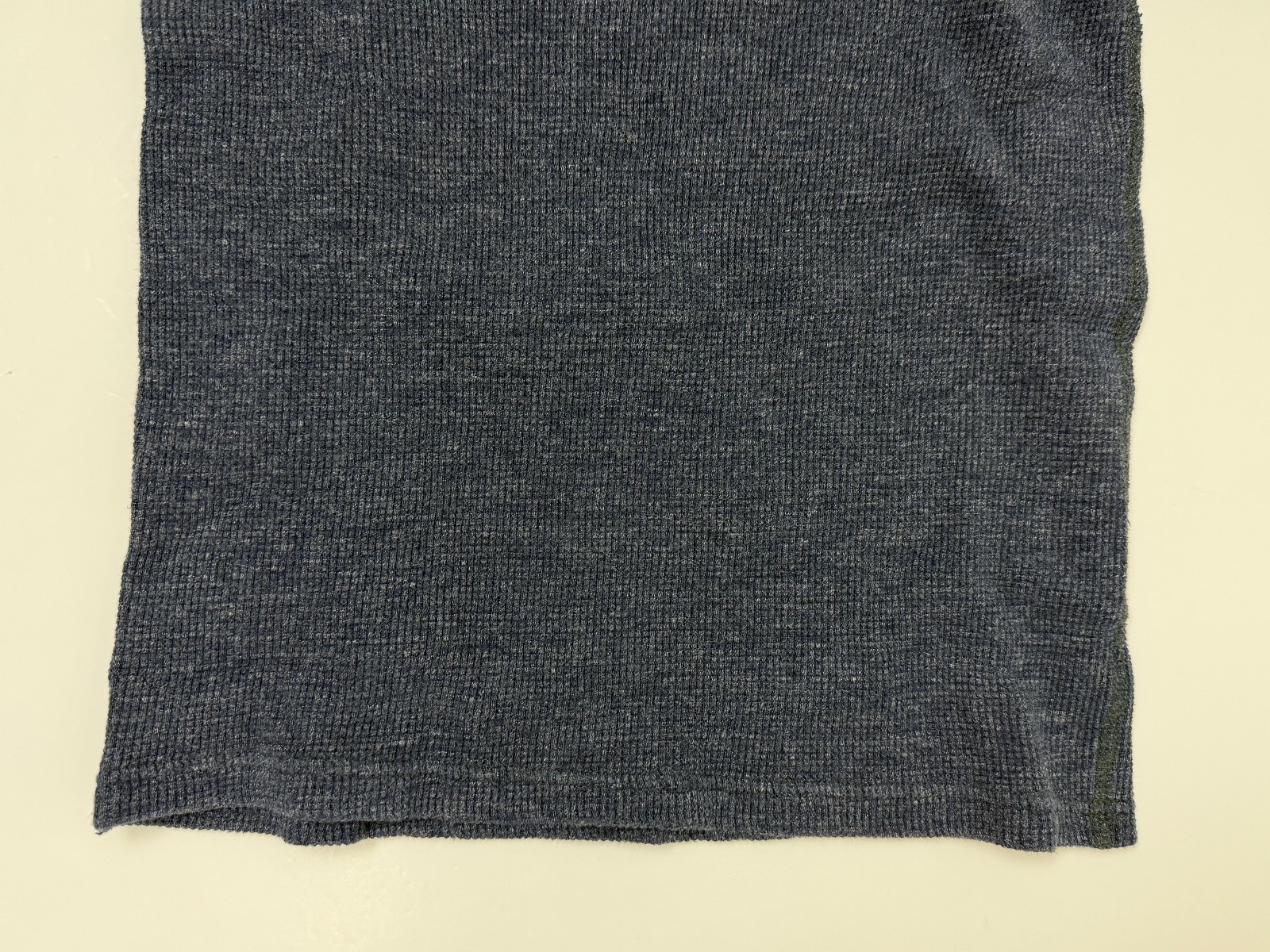 Wallace Barnes Shirt Men Medium Waffle-Knit Henley Thermal Minimal Heather Navy