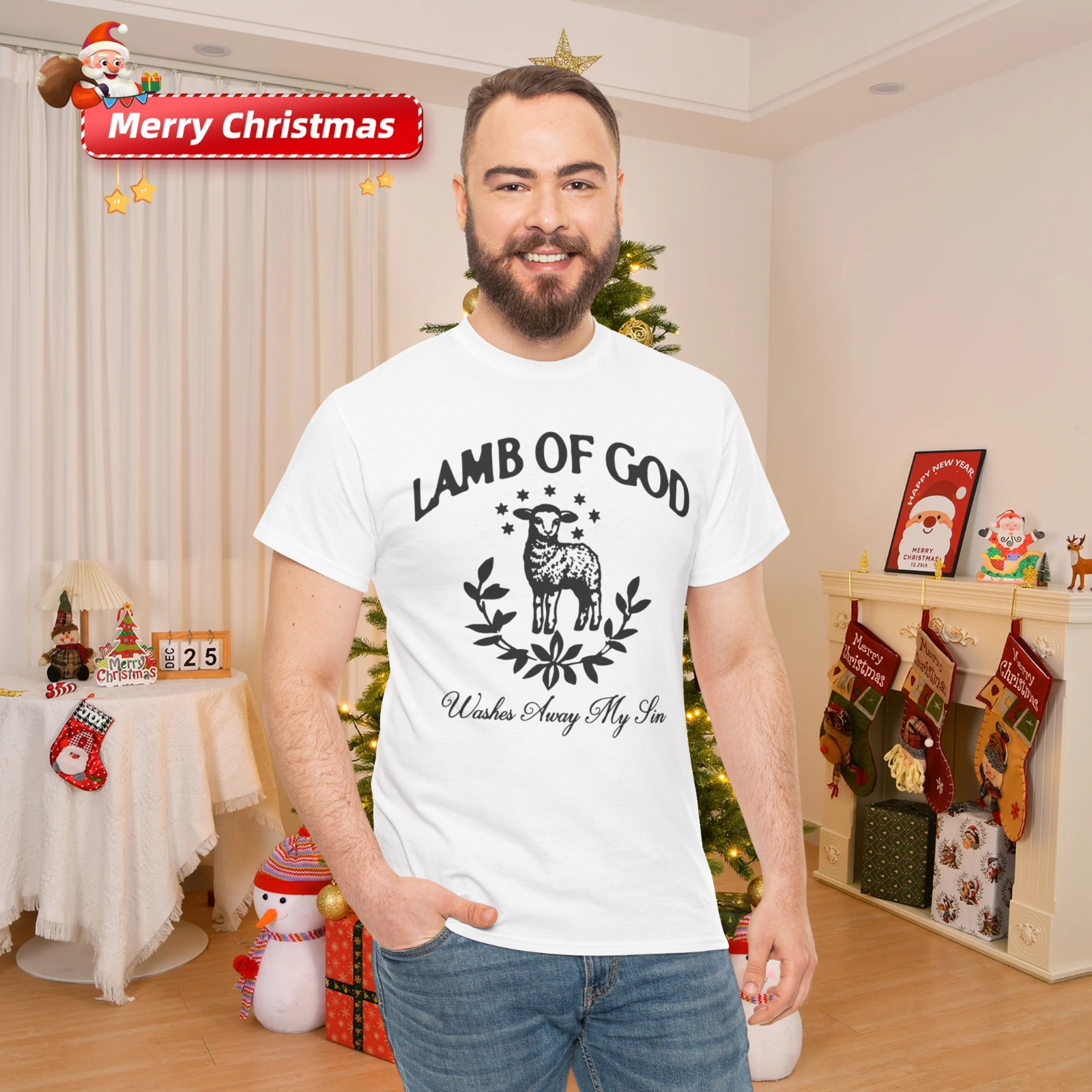 Lamb Of God Christian Sheep Graphic T-Shirt